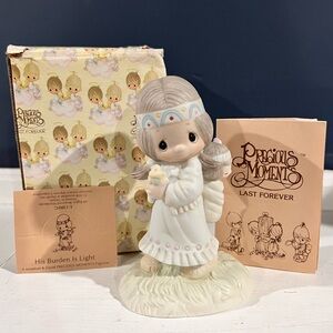 Precious Moments His Burden is Light Figurine - White and Cream